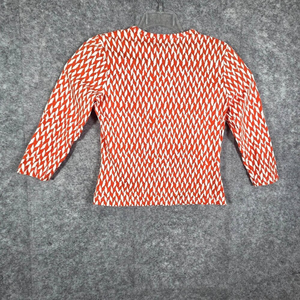 J. McLaughlin Catalina Cloth Knit Top 3/4 Sleeve Pullover Orange Women's Size M - Picture 5 of 8